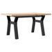 Table basse cadre en Y 80x50x40,5cm bois de pin massif et fonte - Photo n°2