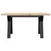 Table basse cadre en Y 80x50x40,5cm bois de pin massif et fonte - Photo n°4