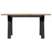 Table basse cadre en Y 80x50x40 cm bois de pin massif et fonte - Photo n°4