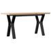 Table basse cadre en Y 90x40x45,5cm bois de pin massif et fonte - Photo n°2