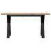 Table basse cadre en Y 90x40x45,5cm bois de pin massif et fonte - Photo n°4