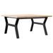 Table basse cadre en Y 90x90x45,5cm bois de pin massif et fonte - Photo n°2