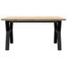 Table basse cadre en Y 90x90x45,5cm bois de pin massif et fonte - Photo n°4