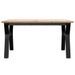 Table basse cadre en Y 90x90x45 cm bois de pin massif et fonte - Photo n°4