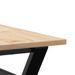 Table basse cadre en Y 90x90x45 cm bois de pin massif et fonte - Photo n°7