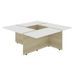 Table basse carrée bois blanc et chêne clair Maite 79 cm - Photo n°1