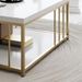 Table basse carrée bois blanc et métal doré Tonya 90 cm - Photo n°5