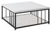 Table basse carrée bois blanc et métal noir Tonya 90 cm - Photo n°1