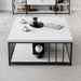 Table basse carrée bois blanc et métal noir Tonya 90 cm - Photo n°3