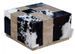 Table basse carrée bois et cuir de vache multicolore Pura - Photo n°3
