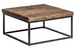 Table basse carrée bois massif recyclé et acier noir Wader 70 cm - Photo n°1