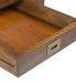 Table basse carrée coloniale en bois d'acajou massif 1 tiroir Falkane 60 cm - Photo n°4