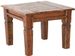 Table basse carrée en bois d'acacia massif finition rustique marron Kastela 60 cm - Photo n°1