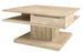 Table basse carrée en bois de chêne blanchi 2 tiroirs Kalido 90 cm - Photo n°1