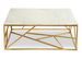 Table basse carrée marbre blanc et pieds métal doré Ozuli 99 cm - Photo n°1