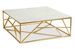 Table basse carrée marbre blanc et pieds métal doré Ozuli 99 cm - Photo n°2