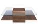 Table basse carrée noyer et verre trempé KOZA 100 cm - Robustesse et durabilité - Photo n°1