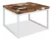 Table basse carrée teck massif clair et pieds métal blanc Mita - Photo n°1