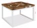 Table basse carrée teck massif clair et pieds métal blanc Mita - Photo n°5