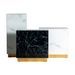Table d'appoint carrée verre cristal teinté blanc marbré et acier doré Kola 60 cm - Photo n°3