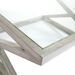 Table basse carrée verre et bois massif gris voilé 90 cm - Photo n°3
