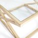 Table basse carrée verre transparent et bois clair voilé 90 cm - Photo n°3