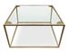 Table basse carrée verre transparent et pieds métal doré Raveln 66 cm - Photo n°1