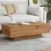 Table basse chêne artisanal 100x49,5x31 cm bois d'ingénierie - Photo n°4