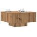 Table basse chêne artisanal 60x60x31,5 cm bois d'ingénierie - Photo n°1