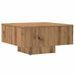 Table basse chêne artisanal 60x60x31,5 cm bois d'ingénierie - Photo n°2