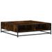 Table basse chêne fumé 100x100x30 cm bois d'ingénierie et métal - Photo n°7