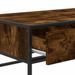 Table basse chêne fumé 100x50x35 cm bois d'ingénierie et métal - Photo n°9