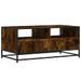 Table basse chêne fumé 100x50x45 cm bois d'ingénierie et métal - Photo n°7