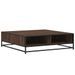 Table basse chêne marron 100x100x30 cm bois d'ingénierie/métal - Photo n°2