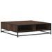 Table basse chêne marron 100x100x30 cm bois d'ingénierie/métal - Photo n°7