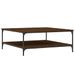Table basse chêne marron 100x100x40 cm bois d'ingénierie - Photo n°1