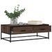 Table basse chêne marron 100x50x35cm bois d'ingénierie et métal - Photo n°4