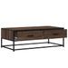 Table basse chêne marron 100x50x35cm bois d'ingénierie et métal - Photo n°8