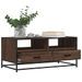 Table basse chêne marron 100x50x45cm bois d'ingénierie et métal - Photo n°4