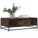 Table basse chêne marron 100x57x35cm bois d'ingénierie et métal - Photo n°4