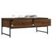 Table basse chêne marron 101x49x39,5 cm bois d'ingénierie - Photo n°4