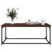 Table basse Chêne marron 102x50x40 cm Bois d'ingénierie et fer - Photo n°5