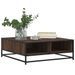 Table basse chêne marron 80x80x30 cm bois d'ingénierie et métal - Photo n°4