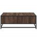 Table basse chêne marron 80x80x30 cm bois d'ingénierie et métal - Photo n°6