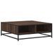 Table basse chêne marron 80x80x30 cm bois d'ingénierie et métal - Photo n°7