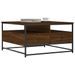 Table basse chêne marron 80x80x45 cm bois d'ingénierie - Photo n°3