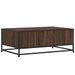 Table basse chêne marron 90x57x35 cm bois d'ingénierie et métal - Photo n°7