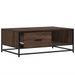 Table basse chêne marron 90x57x35 cm bois d'ingénierie et métal - Photo n°8