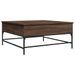 Table basse chêne marron 95x95x45 cm bois d'ingénierie et métal - Photo n°1