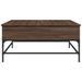 Table basse chêne marron 95x95x45 cm bois d'ingénierie et métal - Photo n°5